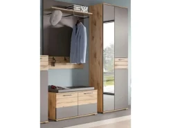 Inn.Furn Garderoben-Set Eiche Grau 3-teilig 175 cm mit Soft-Close Tomaso