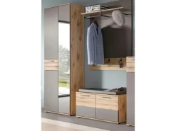 Inn.Furn Garderoben-Set Eiche Grau 3-teilig 175 cm mit Soft-Close Tomaso