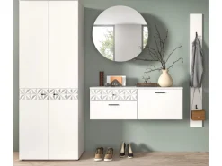 Inn.Furn Garderoben-Set in Weiß Hochglanz 226 cm Relief