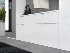 Inn.Furn Garderoben-Set 4-teilig Weiß Hochglanz 212 cm mit Spiegel SystemX