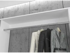 Inn.Furn Garderoben-Set 4-teilig Weiß Hochglanz 212 cm mit Spiegel SystemX