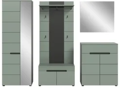 Inn.Furn Garderoben-Set 5-teilig in Salbei und Grau 255 cm Cooper