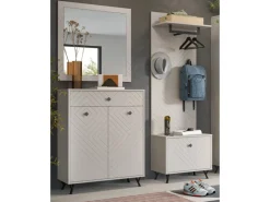 Inn.Furn Möbelserien^Garderoben-Set 4-teilig Sand 195 cm mit Fräsungen Apunti