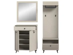 Inn.Furn Möbelserien^Garderoben-Set 4-teilig Sand 195 cm mit Fräsungen Apunti