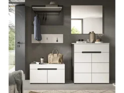 Inn.Furn Möbelserien^Garderoben-Set 5-teilig in Weiß und Grau 175 cm Cooper