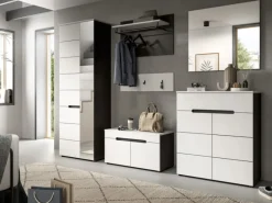 Inn.Furn Möbelserien^Garderoben-Set 5-teilig in Weiß und Grau 175 cm Cooper