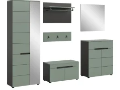Inn.Furn Möbelserien^Garderoben-Set 6-teilig in Salbei und Grau 255 cm Cooper