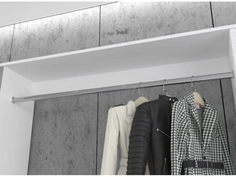 Inn.Furn Garderoben-Set 5-teilig Weiß Hochglanz 273 cm Viel Stauraum SystemX