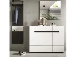 Inn.Furn Möbelserien^Garderoben-Set 3-teilig in Weiß und Grau 180 cm Cooper