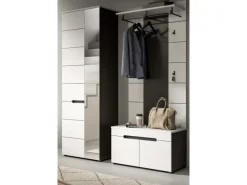 Inn.Furn Möbelserien^Garderoben-Set 3-teilig in Weiß und Grau 160 cm Cooper