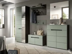 Inn.Furn Möbelserien^Garderoben-Set 5-teilig in Salbei und Grau 175 cm Cooper