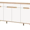 Inn.Furn Sideboard Weiß Eiche 185 cm mit Soft-Close-Funktion Hygge
