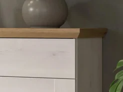 Inn.Furn Sideboard Weiß Lärche Eiche Artisan 137 cm Landhaus-Stil Mirano