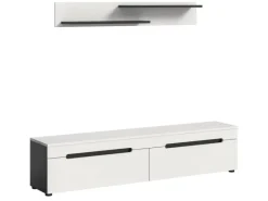 Inn.Furn Schweberegale^TV-Lowboard und Wandboard in Weiß und Grau 170 cm Cooper
