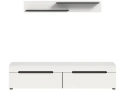 Inn.Furn Schweberegale^TV-Lowboard und Wandboard in Weiß und Grau 170 cm Cooper