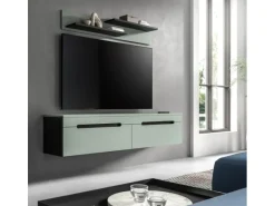Inn.Furn TV-Lowboard und Wandboard in Salbei und Grau 170 cm Cooper