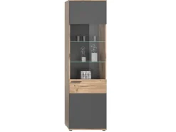 Inn.Furn Vitrine Eiche Grau 57 x 200 cm mit Soft-Close Tomaso