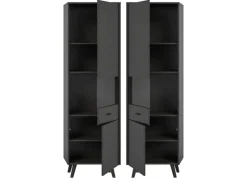 Inn.Furn Vitrine in Grau Matt 58 x 195 cm Madea