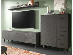 Inn.Furn Schweberegale|Wohnwände^Wohnwand in Grau Matt 269 cm Madea