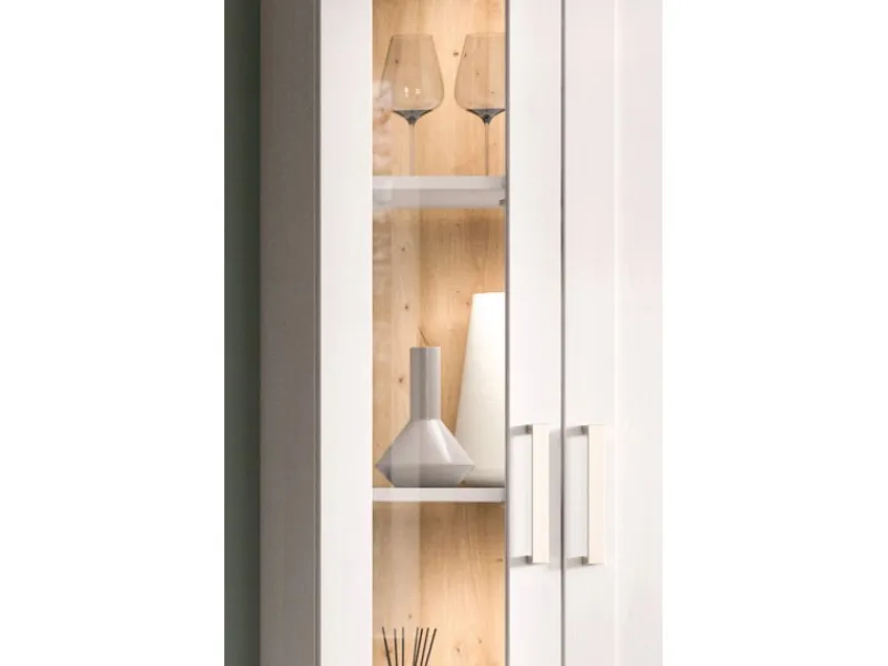 Inn.Furn Wohnwand in Weiß Lärche Landhaus 4-teilig 316 cm Mirano