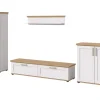 Inn.Furn Schweberegale^Wohnwand in Weiß Lärche Landhaus 4-teilig 336 cm Mirano