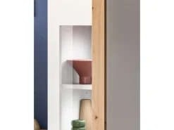 Inn.Furn Vitrinen^Wohnwand 2-teilig in Weiß und Eiche 225 cm Siena