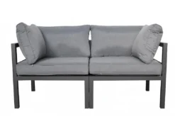 Jet-Line Sofas^Garten Sofa Rhodos 2-Sitzer in Anthrazit-Grau mit Aluminiumrahmen