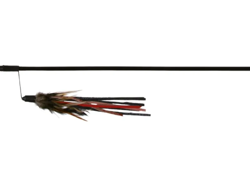 Jollypaw Spielangel mit Lederbändchen und Federn 50 cm