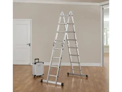 Juskys Leitern|Klapptritte^Aluminium Multifunktionsleiter 4,7m Tragfähigkeit bis 150 kg