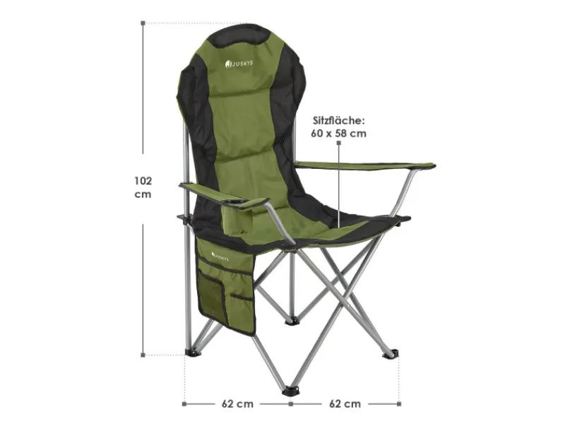 Juskys Stühle^Campingstuhl Lido mit Flaschenhalterung und Tragetasche