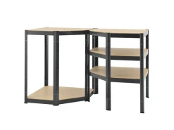 Juskys 3er Regalsystem 1 Corner und 2 Basic Insgesamt 15 Böden mit 2625 kg Tragkraft