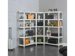 Juskys 3er Regalsystem 1 Corner und 2 Basic Insgesamt 15 Böden mit 2625 kg Tragkraft