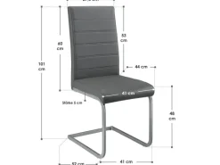 Juskys Freischwinger Stuhl Vegas 2er Set aus Kunstleder