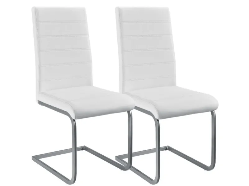 Juskys Stühle^Freischwinger Stuhl Vegas 2er Set aus Kunstleder