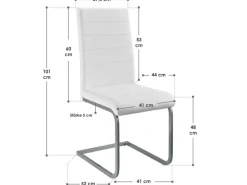 Juskys Stühle^Freischwinger Stuhl Vegas 2er Set aus Kunstleder