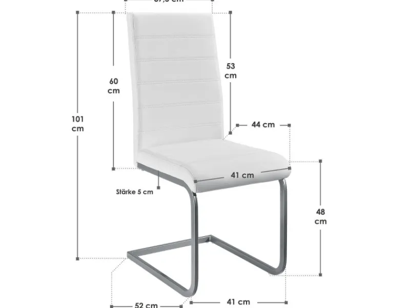 Juskys Stühle^Freischwinger Stuhl Vegas 2er Set aus Kunstleder