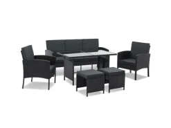 Juskys Polyrattan Gartenmöbel Sitzgruppe Turin