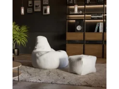 Juskys Sitzsäcke|Hocker^Sitzsack Chillex mit Hocker L in Stoff Cord