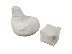 Juskys Sitzsäcke|Hocker^Sitzsack Chillex mit Hocker L in Stoff Cord