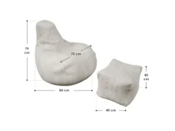 Juskys Sitzsäcke|Hocker^Sitzsack Chillex mit Hocker L in Stoff Cord