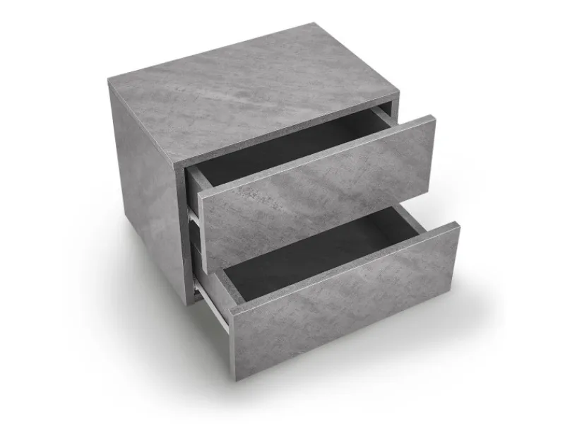 Juskys Wandschrank Nachttisch 40x29x30 cm mit 2 Schubladen optik