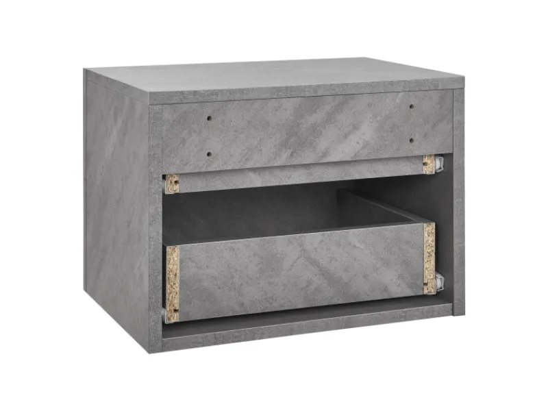 Juskys Wandschrank Nachttisch 40x29x30 cm mit 2 Schubladen optik