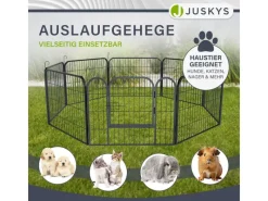 Juskys Kleintierbedarf^Welpenauslauf aus Metall 80 x 60 cm 8 Teilig