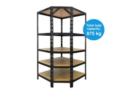 Karat Kellerregale|Regale Schwarz^Eckregal Traglast 875 kg Individuell Einsetzbar Schwarz 180 x 90 x 42 x 60 cm