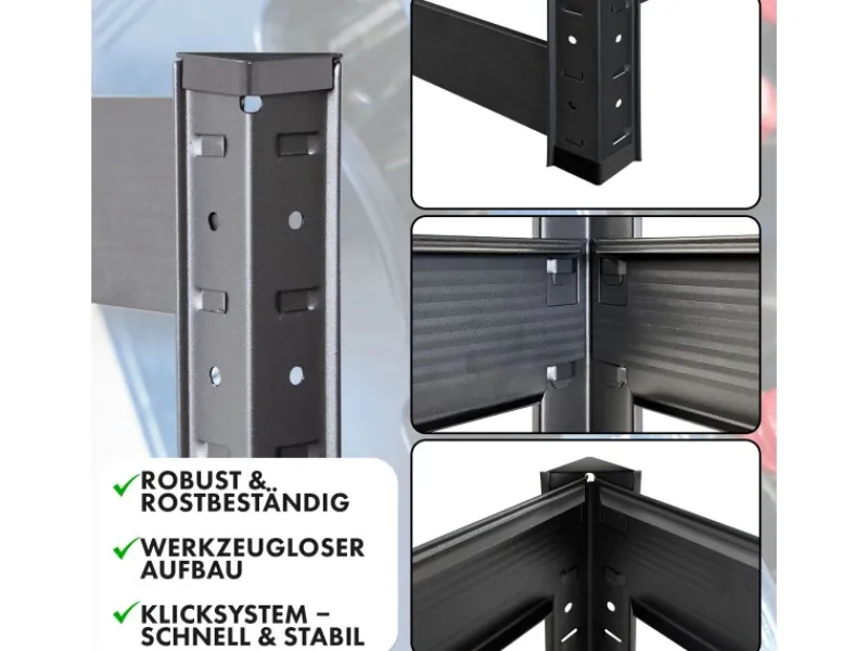 Karat Regale Schwarz|Flaschenregale^Flaschenkastenständer Osaka Getränkekistenregal für 6 Kästen 160 x 80 x 30 cm