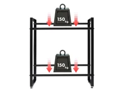 Karat Flaschenkastenständer Kenji - Robustes Lagerregal für Büro, Küche, Garage oder Flur - Schwarz - 70 x 32 x 79 cm