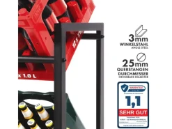 Karat Flaschenkastenständer Kenji - Robustes Lagerregal für Büro, Küche, Garage oder Flur - Schwarz - 70 x 32 x 79 cm