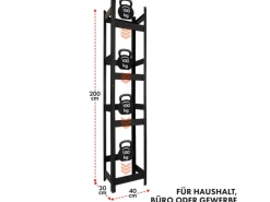 Karat Flaschenregale|Regale Schwarz^Flaschenkastenständer Osaka Getränkekistenregal für 4 Kästen 200 x 40 x 30 cm
