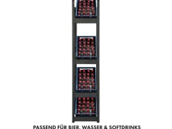 Karat Flaschenregale|Regale Schwarz^Flaschenkastenständer Osaka Getränkekistenregal für 4 Kästen 200 x 40 x 30 cm