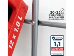 Karat Kellerregale|Flaschenregale^Flaschenkastenständer Rocket - Regal mit Wandbefestigung - Grau - Für 6 Kästen - 96 x 32,5 x 115,5 cm